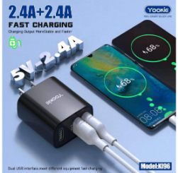 Yookie Charger 2Output EI96Y 2.4A with type c cable